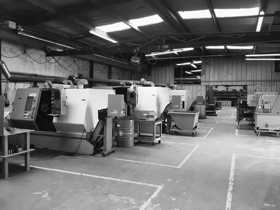 machine shop with multiple CNC machines